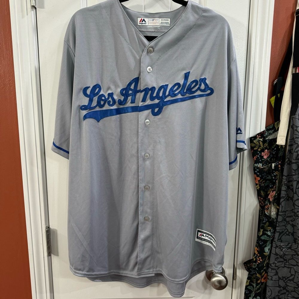MLB Los Angeles Dodgers Baseball Shirt Majestic Jersey Size XL